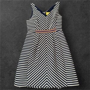 Maeve By Anthropologie Blue/White Striped Dress. Size 6. Luxurious Fabric